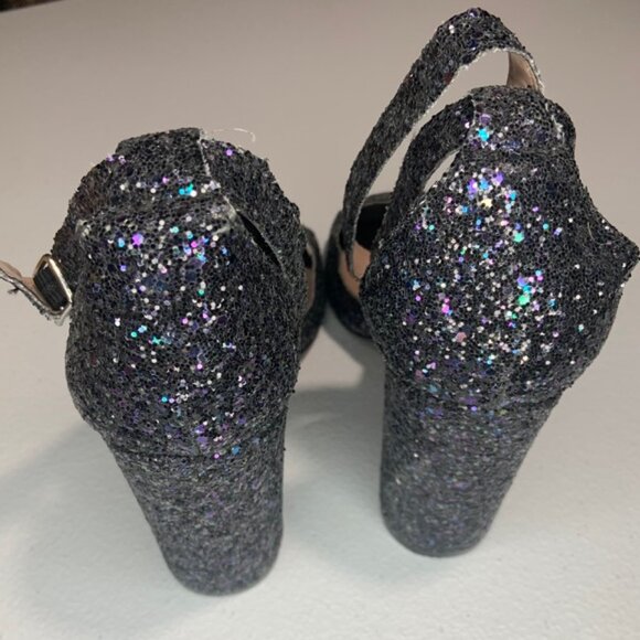 Betsy Johnson Multicolor Mermaidcore Glitter Block Heel Sandals - Size 9.5 - Picture 6 of 9